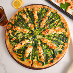 Mexican Seafood Pizza with Spinach and Cheese