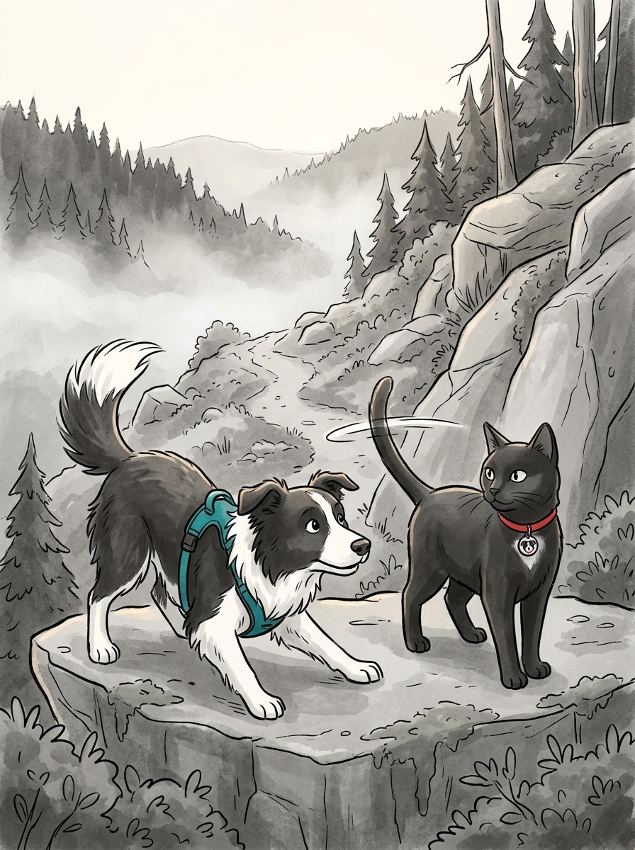 Felix flicked his tail like a signal flag, giving Max the exact cue to make his move.